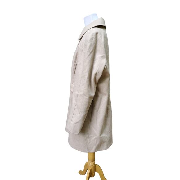 London Fog Tan Wool Blend Pea Coat Trench Size XL - Picture 8 of 15